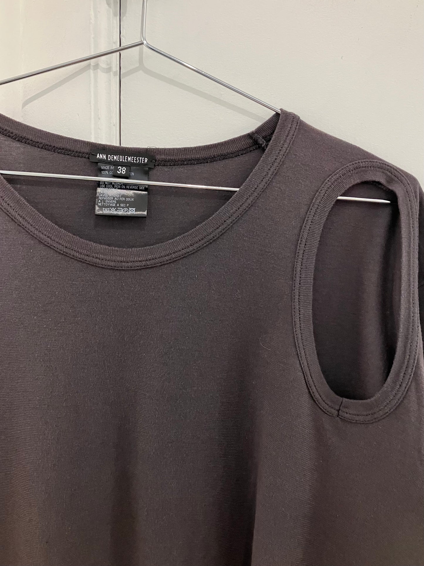 Ann Demeulemeester SS1999 Cut-Out 3/4 Sleeve Top