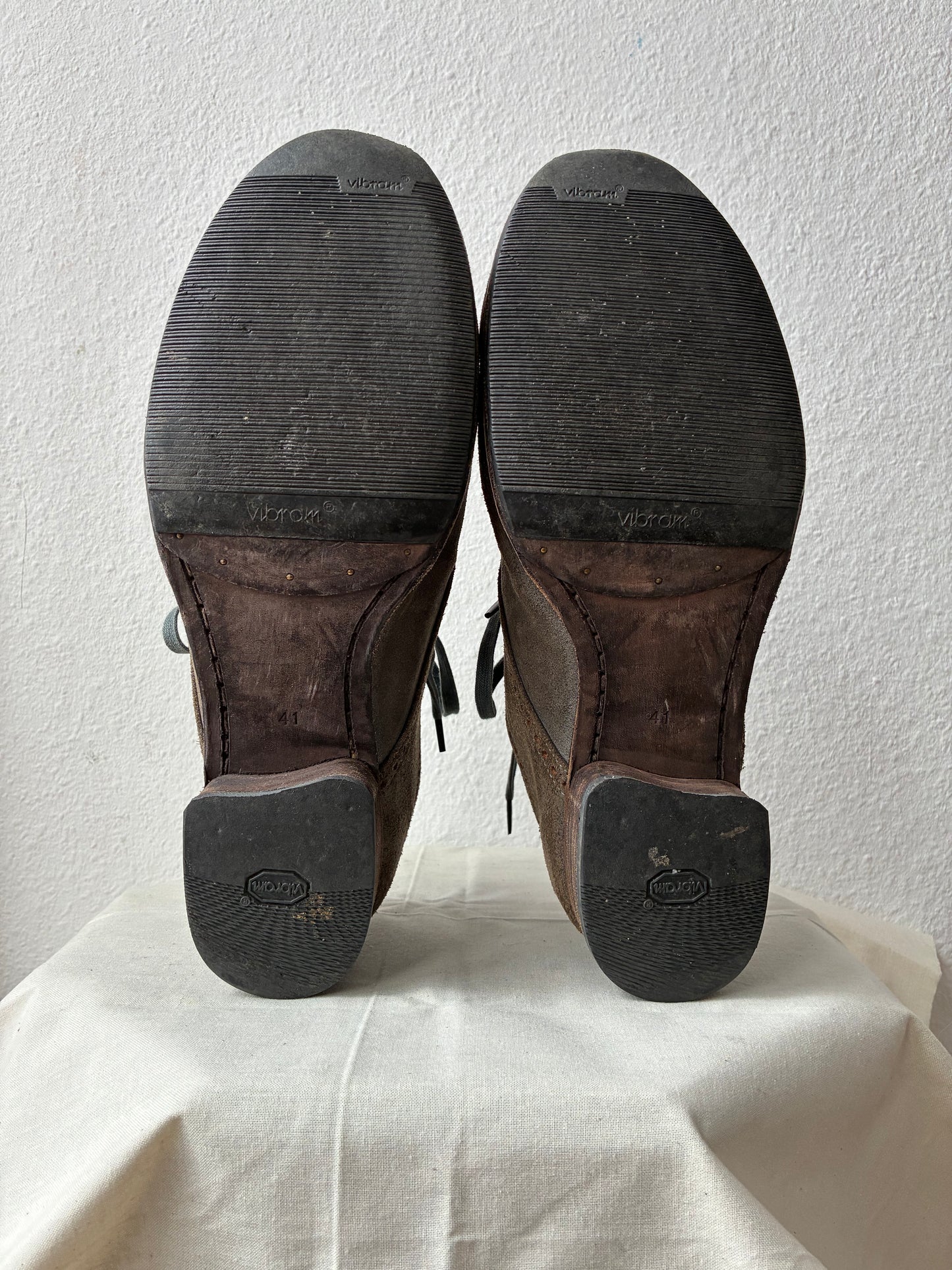 Devoa Reversed Leather Perforated Derby Shoes