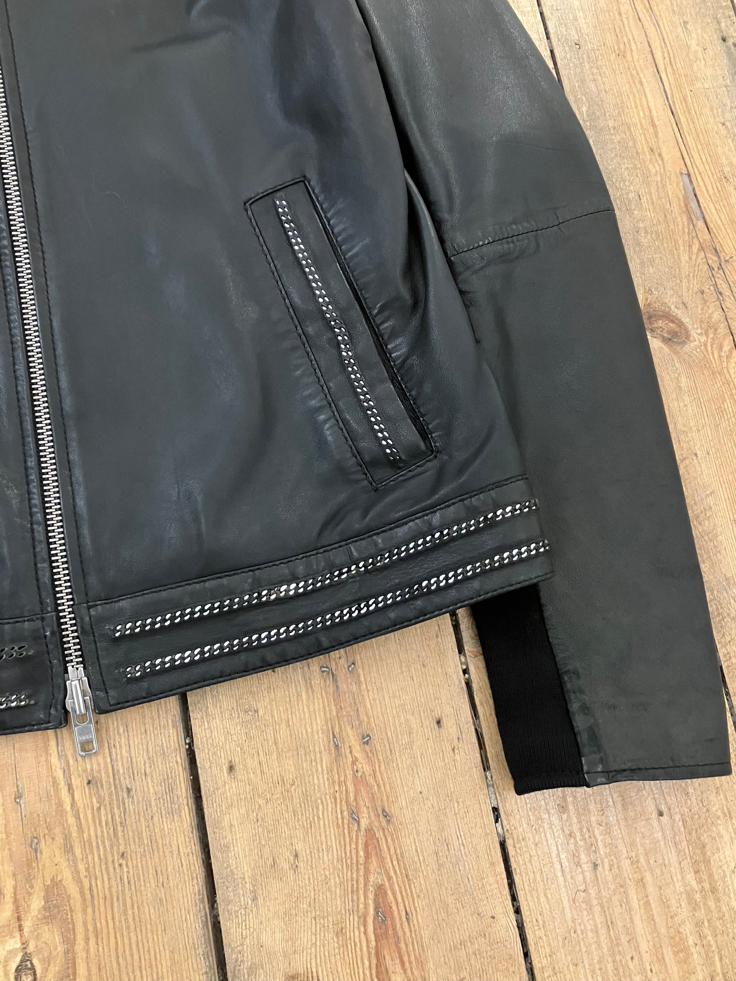 Marithé+François Girbaud Underchains Lamb Leather Jacket