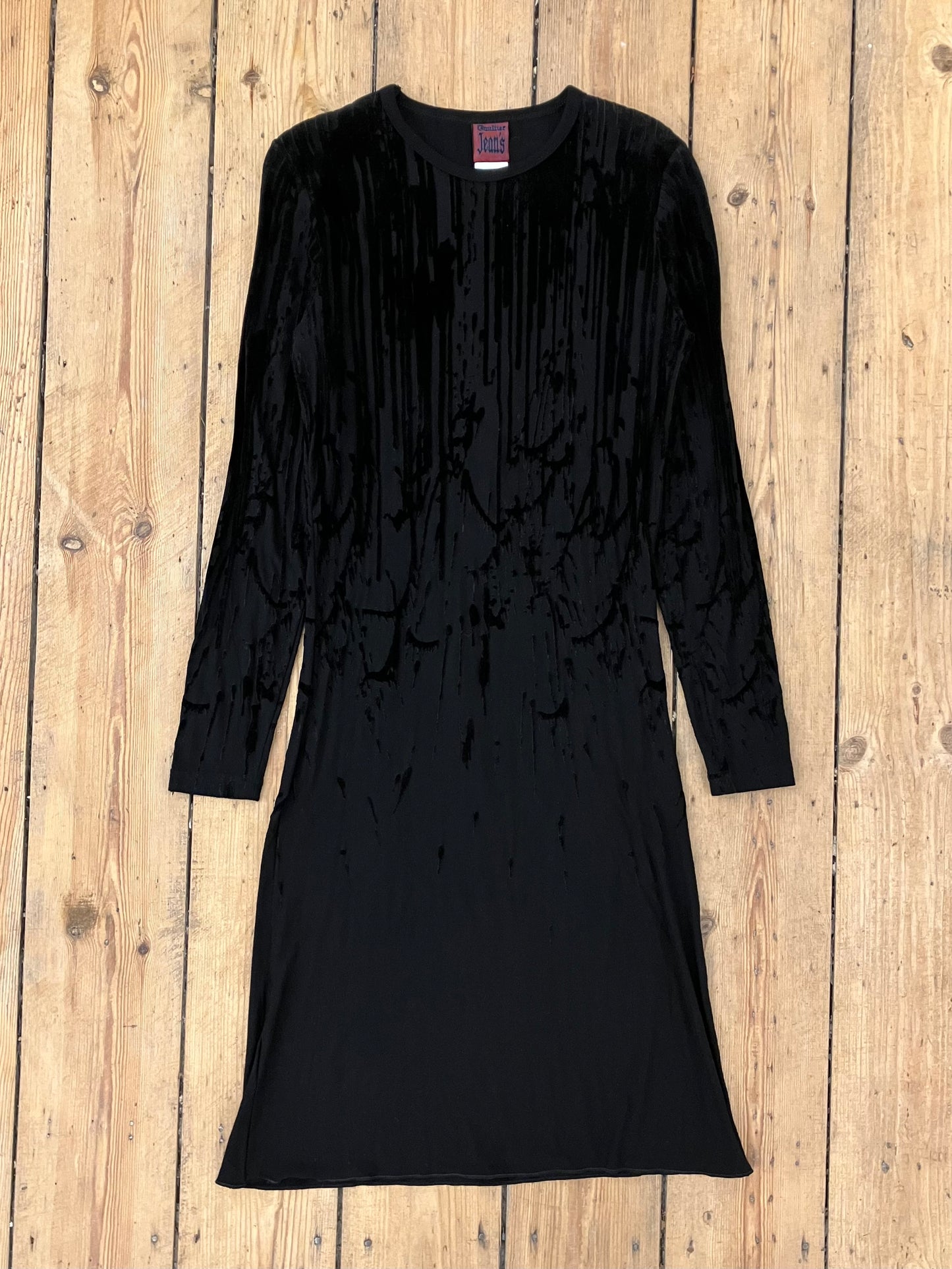 Gaultier A/W 1998 Vampire Blood Velvet Drip Mid Dress