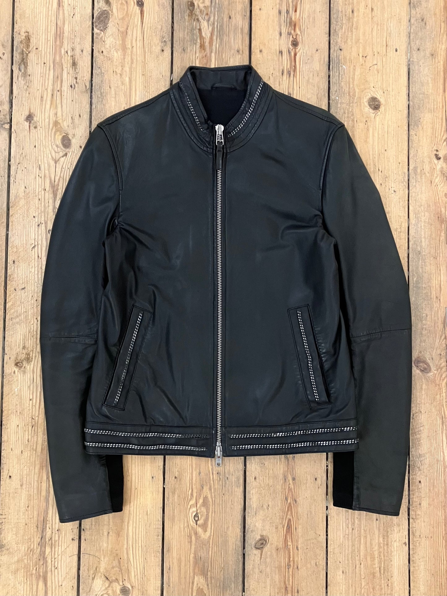 Marithé+François Girbaud Underchains Lamb Leather Jacket