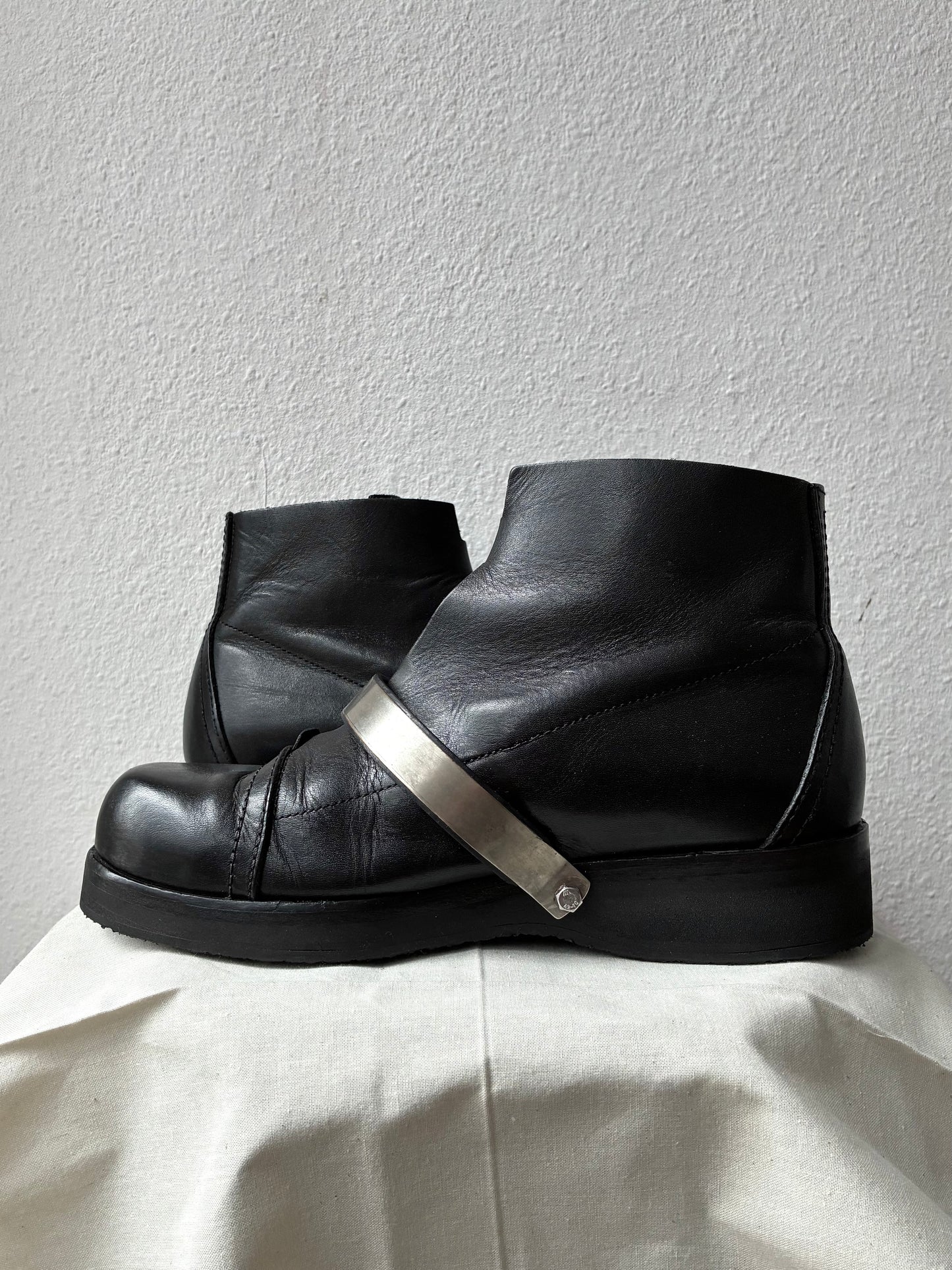 Dirk Bikkembergs SS1996 Metal Strap Ankle Boots