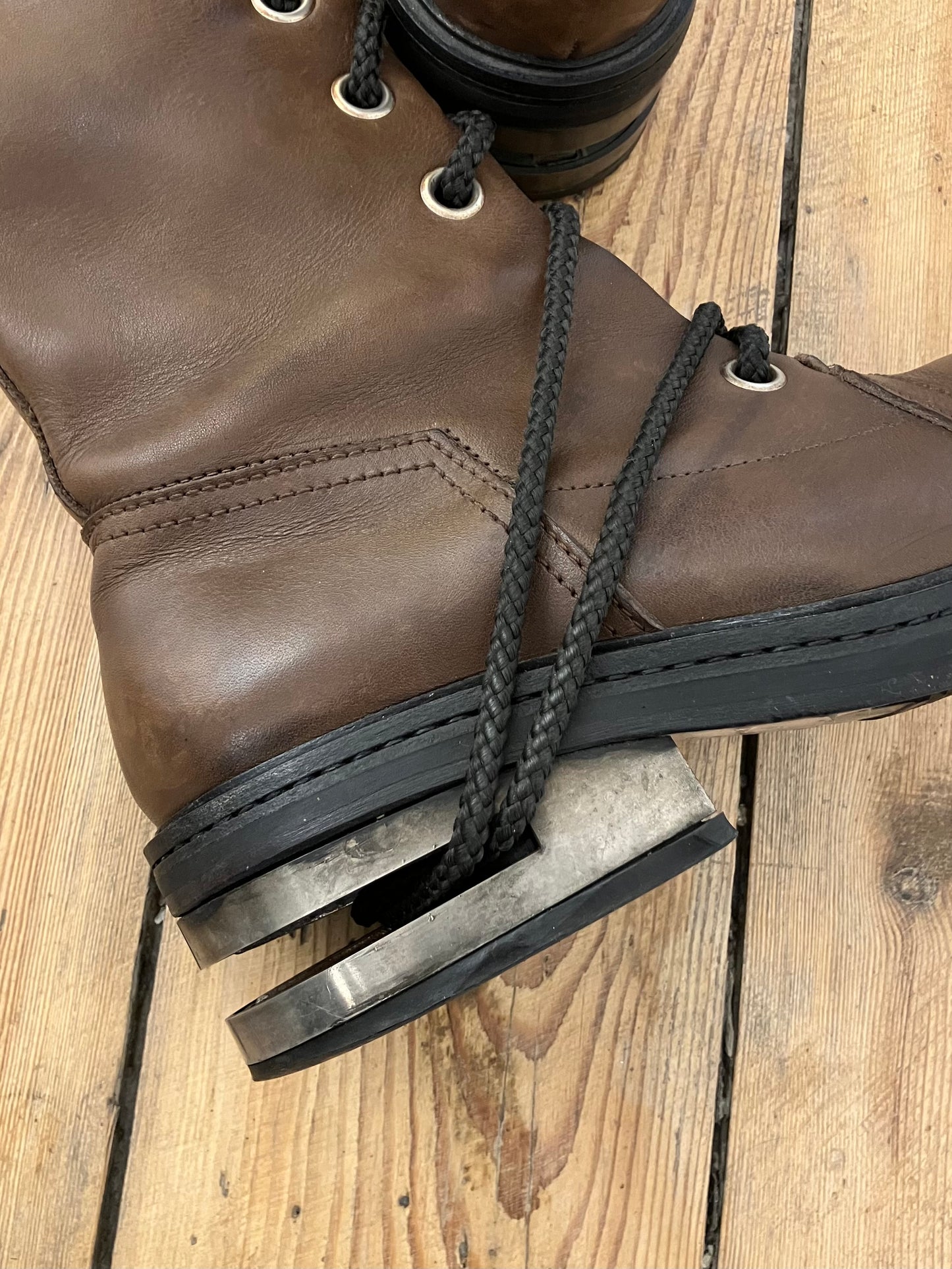 90’s Dirk Bikkembergs Brown Metal Heel Lacing Boots