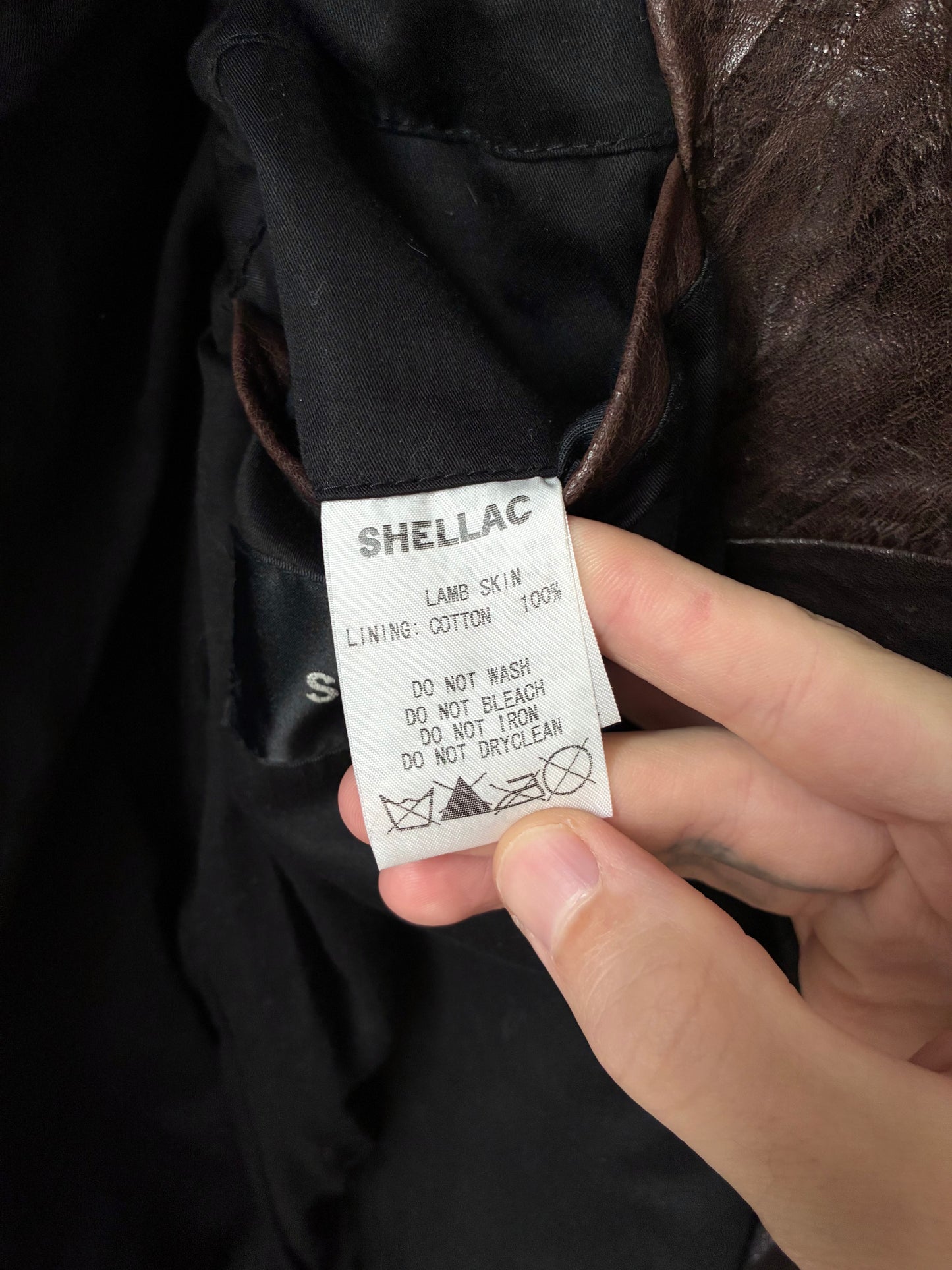 Shellac Fur Collar Leather Jacket