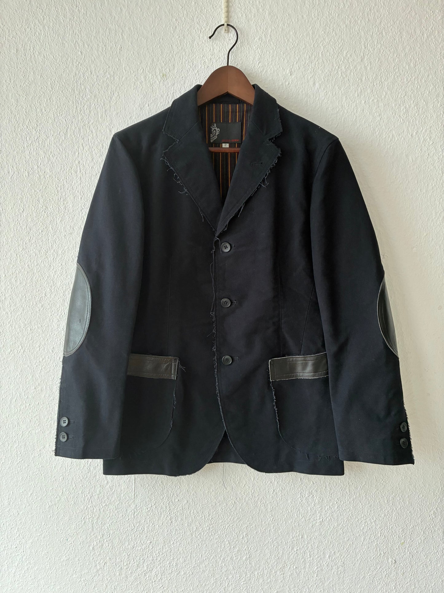 291295=Homme Distressed Moleskin Blazer