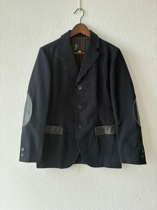 291295=Homme Distressed Moleskin Blazer
