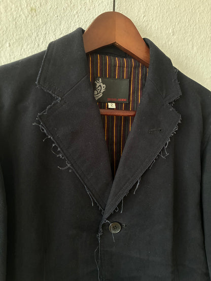 291295=Homme Distressed Moleskin Blazer
