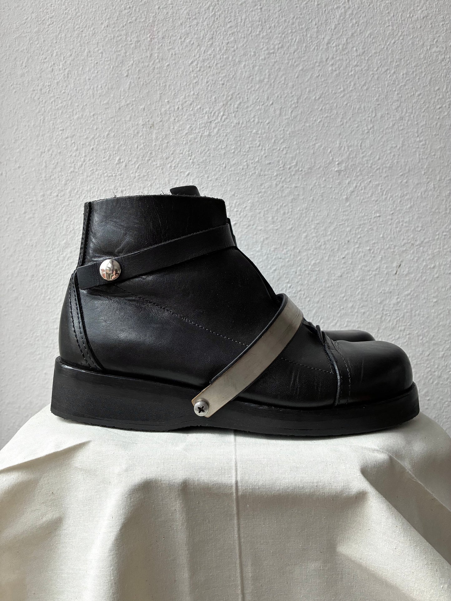 Dirk Bikkembergs SS1996 Metal Strap Ankle Boots