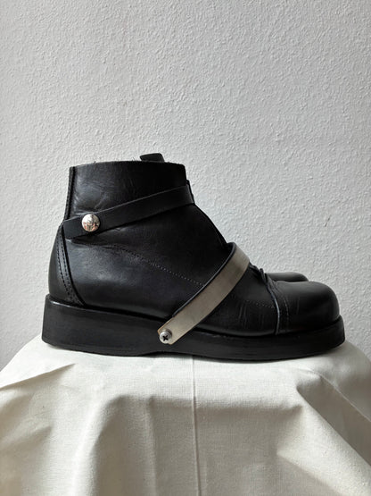 Dirk Bikkembergs SS1996 Metal Strap Ankle Boots