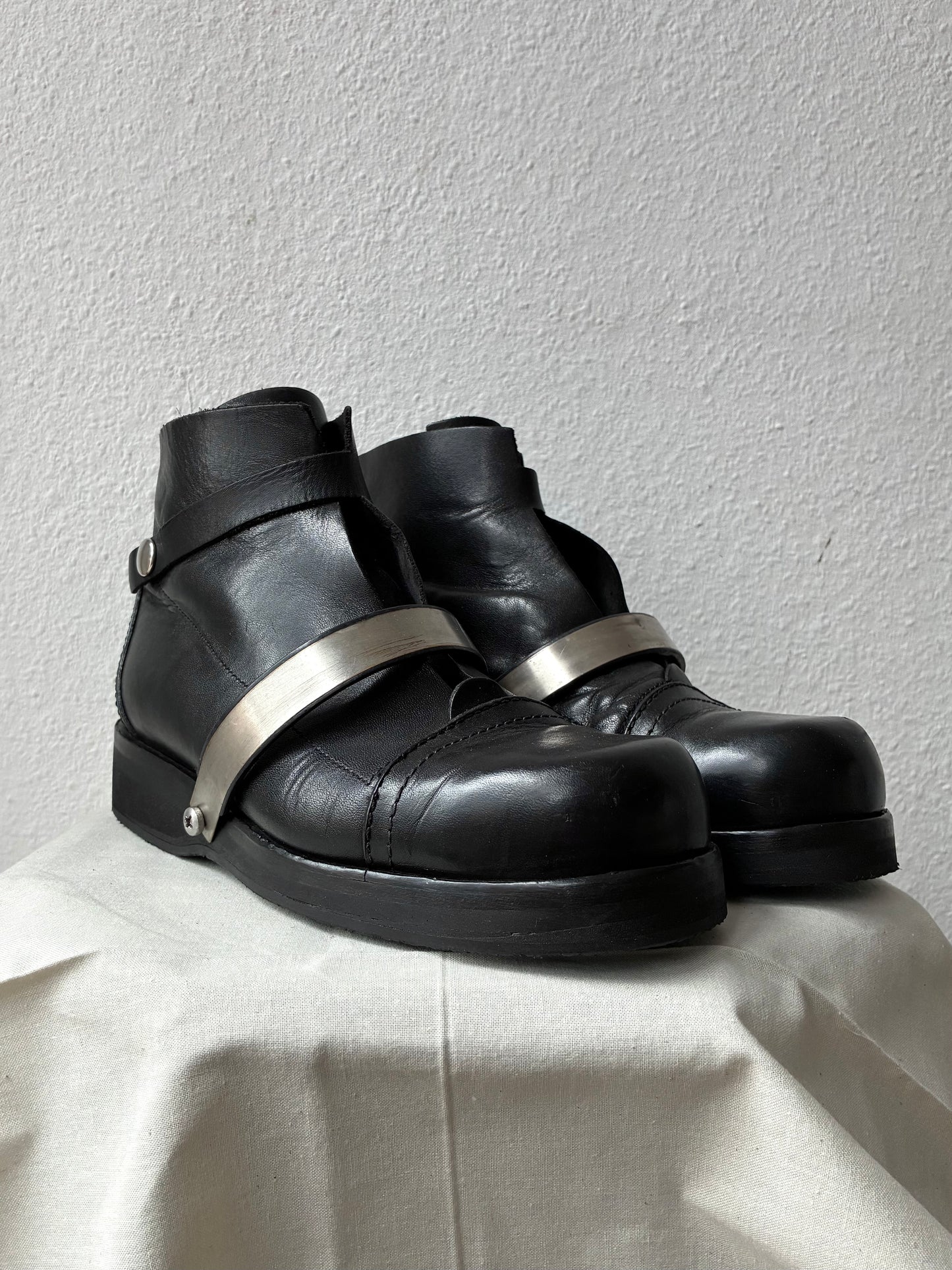Dirk Bikkembergs SS1996 Metal Strap Ankle Boots