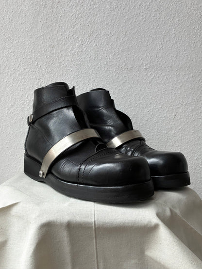 Dirk Bikkembergs SS1996 Metal Strap Ankle Boots
