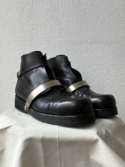 Dirk Bikkembergs SS1996 Metal Strap Ankle Boots