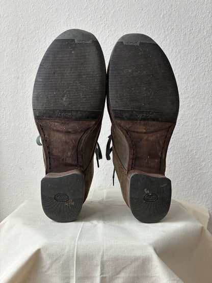 Devoa Reversed Leather Perforated Derby Shoes