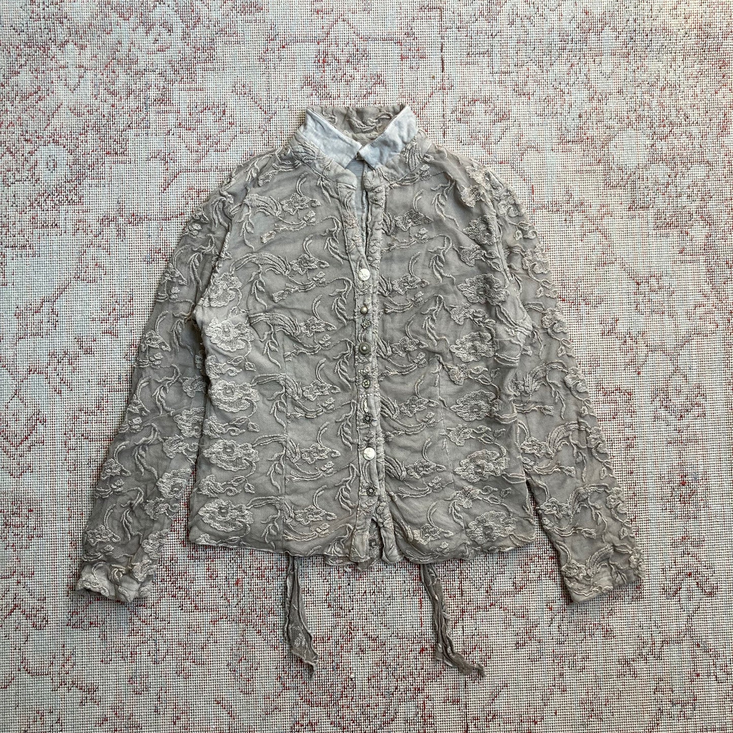 Cotton Lace-Lined Overshirt