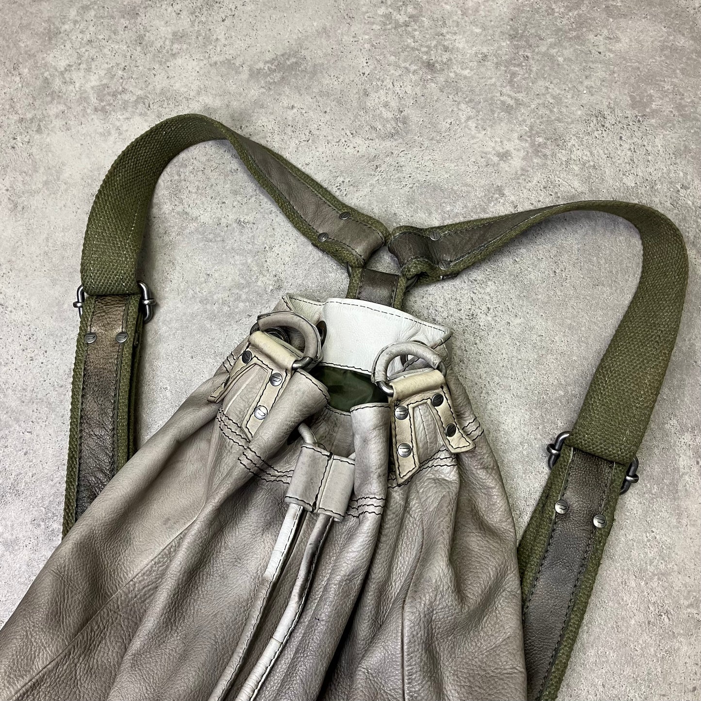 Diesel Military Leather Backpack